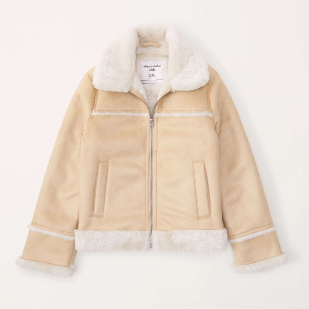 Abercrombie Kids faux fur lined coat NWOT